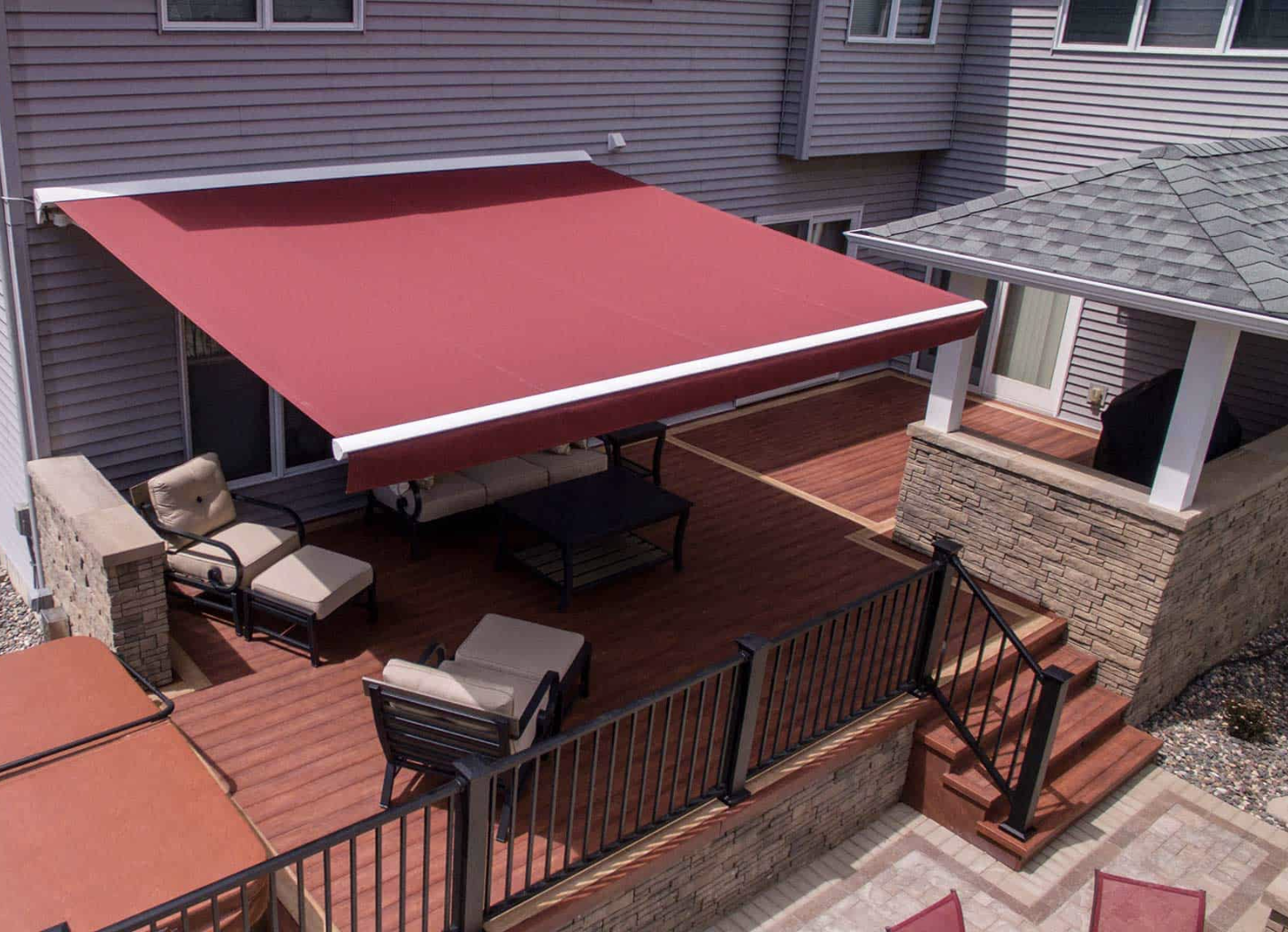 An awning in the patio.